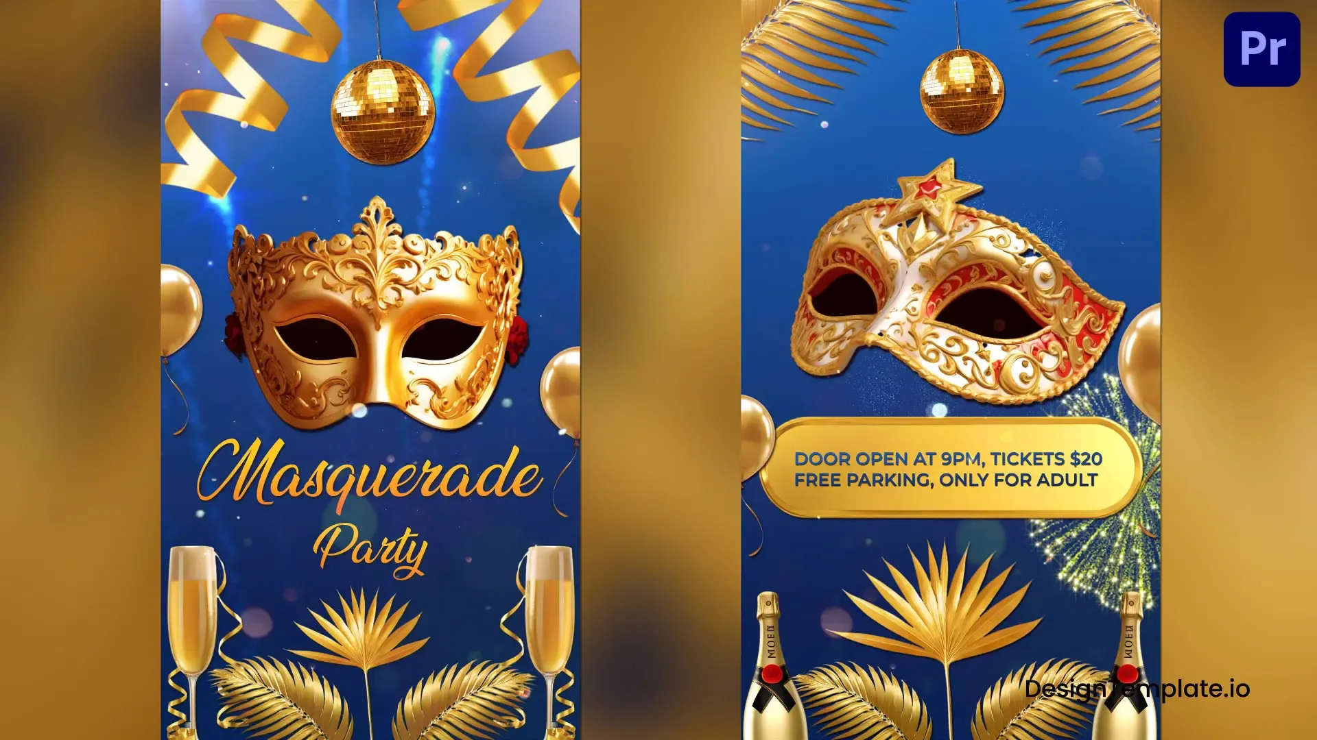 Masquerade Party Invitation Instagram Story